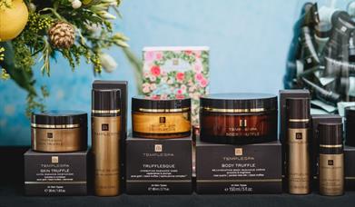 Temple spa products available at Glitz and Glam Christmas Shopping Event at The Cary Arms