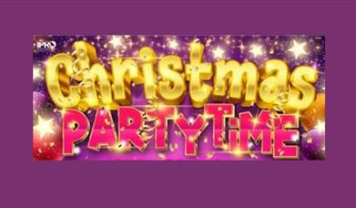 Bright image of the words Christmas Partytime