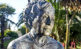 Agatha Christie bust, part of the Agatha Christie mile walk Torquay