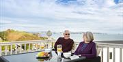 Lets enjoy the view from the decking at Waterside Holiday Park, Paignton, Devon