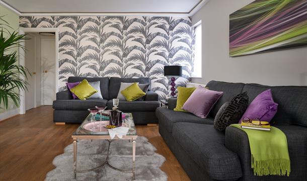 Lounge area at Palm Grove Apartments, Torquay, Devon