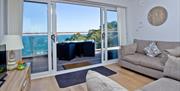 Lounge with sea view, 4 Osprey, The Cove, Brixham