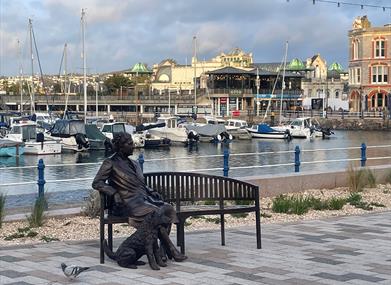 Torquay Raptor Statue Agatha Christie Statue Torquay - History & Heritage in Torquay, Torquay ...