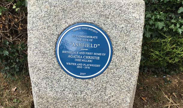 Agatha Christie Blue Plaque, Torquay, Devon