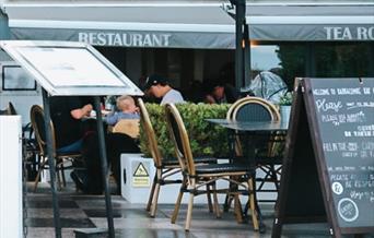 Outside seating, Babbacombe Bay Cafe, Babbacombe Downs Road, Torquay, Devon