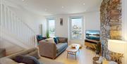 Lounge with sea view, The Captain's Cottage, North View Road, Brixham, Devon