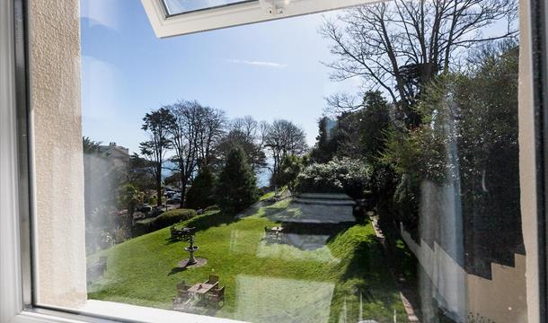 Garden and sea view, Hotel Balmoral, Torquay, Devon