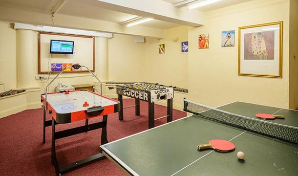 Games room at Devonshire Hotel, Torquay, Devon