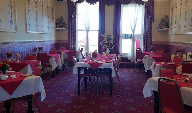 Dining room at Abbey Court Hotel, Torquay, Devon