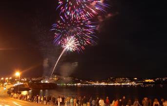 Fireworks on Torquay seafront in Devon