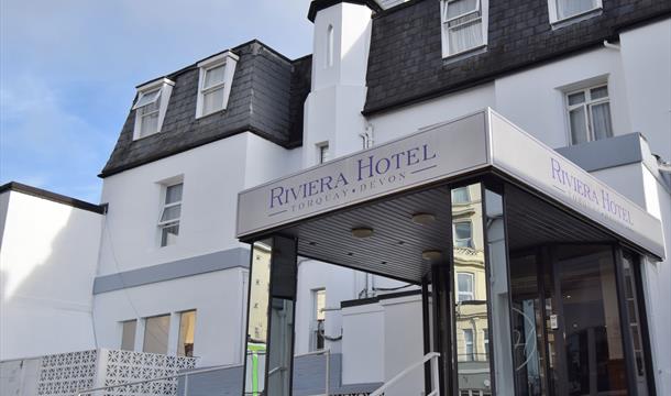 Entrance to Riviera Hotel, Torquay, Devon