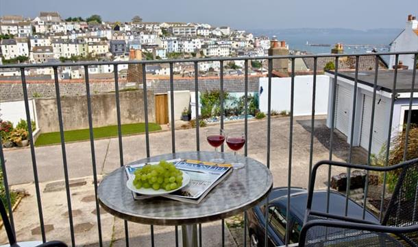 Balcony with view, Harbour View, 8 Jacolind Walk, Brixham, Devon