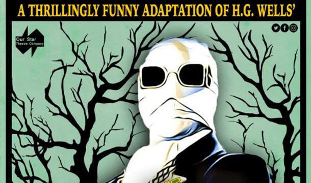 The Invisible Man drawing of a man wrapped in bandages, wearing dark glasses. The Invisible Man drawing of a man wrapped in bandages, wearing dark glasses.