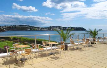 Seating with a view at Livermead Cliff Hotel, Torquay, Devon