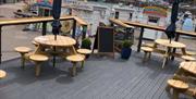 Outside seating from harbour view, Molly's, Paignton Harbour, Paignton, Devon