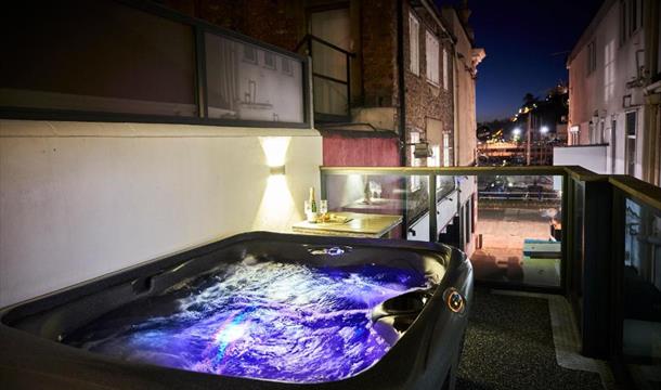 Hot tub at The Moorings, Victoria Parade, Torquay, Devon