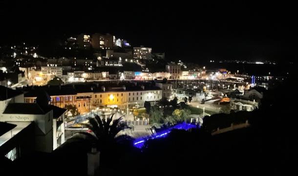 View at night from Rock House, Torquay, Devon