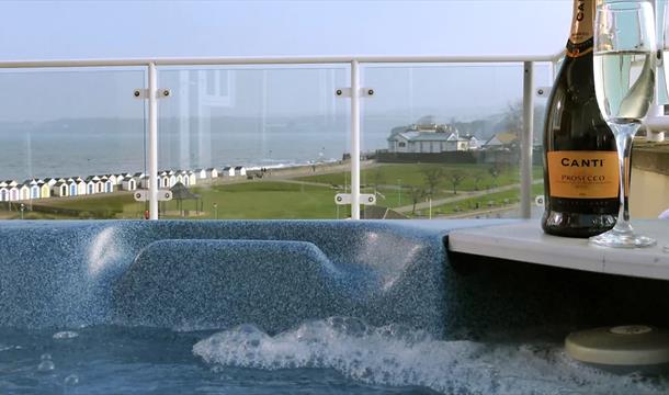 Hot Tub and view from The Penthouse, Goodrington Lodge, Paignton, Devon