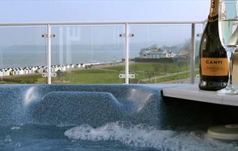 Hot Tub and view from The Penthouse, Goodrington Lodge, Paignton, Devon