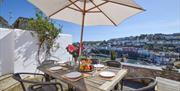 View from decking area, Polly's Place, 25 Prospect Road, Brixham, Devon