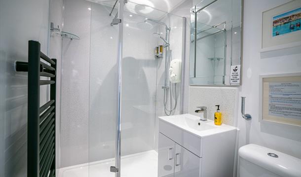 Room 6 Bathroom, ensuite bathroom with low profile walk-in shower