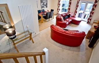 Open plan lounge/diner area at The Squirrels, Torquay, Devon