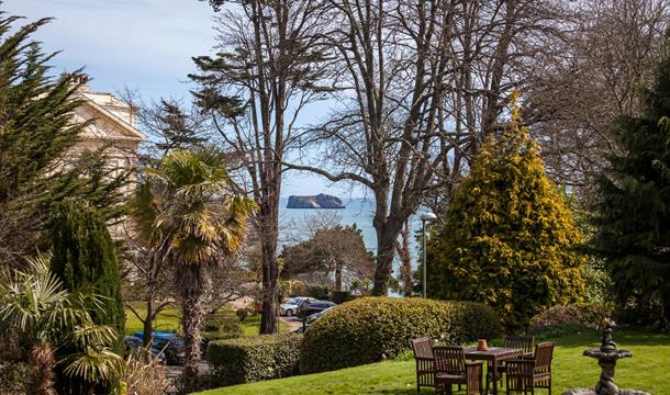 Garden and sea view at Hotel Balmoral, Torquay, Devon
