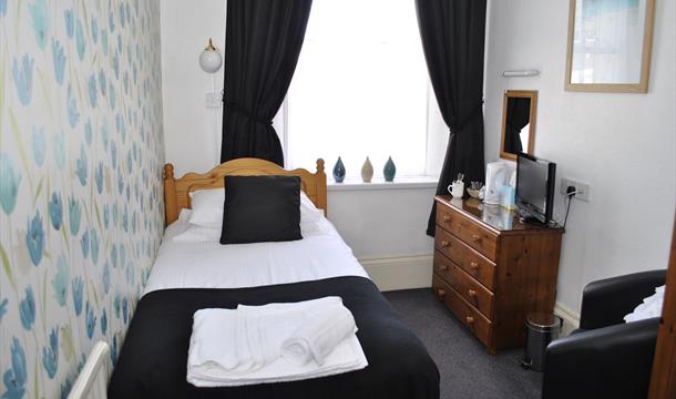 Single bedroom at Hotel Patricia, Torquay, Devon
