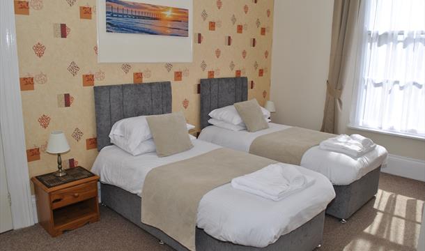 Twin bedroom at Hotel Patricia, Torquay, Devon