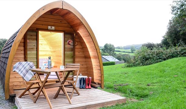 camping pods UK at Whiltehill County Park, Paignton, Devon