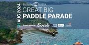 SUP paddle boarders English Riviera. Great big paddle parade.