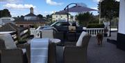 Patio area to watch the trains @ The Station Guest House, Churston Ferrers, Nr Brixham, Devon