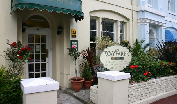 Entrance to Wayfarer Guest House, Torquay, Devon