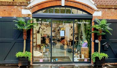 The front entrance of Tailor and Forge in Greenwich. Showing an amazing gift shop filled with a wide range of products.