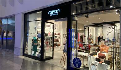 Outside Osprey at The O2. A classy and well decorated shop.