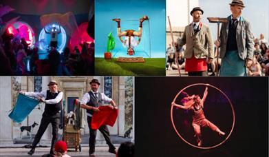 Circus Works is a week-long celebration of circus arts, from Monday 10th to Sunday 16th August, held outside in Woolwich Work's sunny Courtyard
