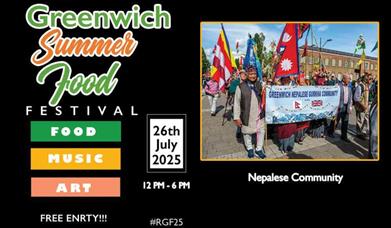 Greenwich Summer Food Festival 2025 organised by BME Volunteers CIC and supported by the Royal Borough of Greenwich