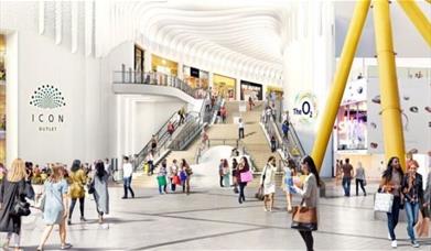 ICON Outlet Shopping at The O2 is an architectural masterpiece, filled with Factory Outlets stores offering premium brands at outlet prices