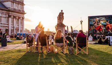 West Side Story screening at the Old Royal Naval College grounds on a sunny day