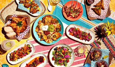 A variety of flame-grilled dishes and small plates served at Las Iguanas, The O2.