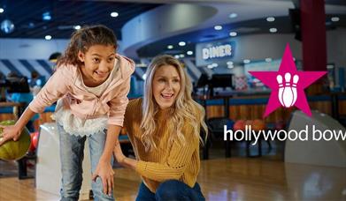 Mother and daughter bowling at Hollywood Bowl, The O2.