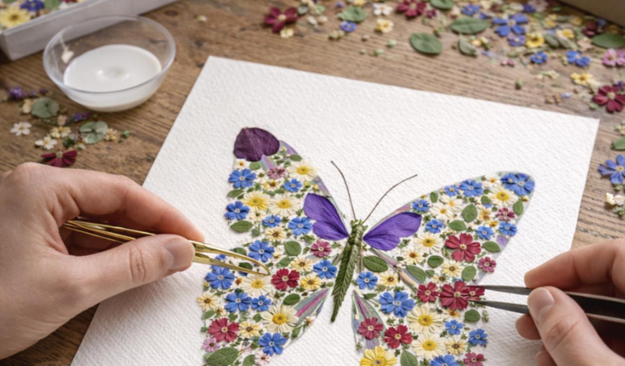 Pressed Flower Art Workshop at The Admiral Hardy in Greenwich