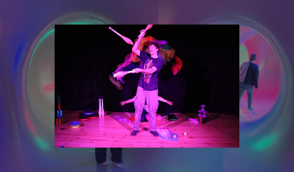 Step inside a circus tent like no other as performer Dan Rose entertains families inside the Luminarium!