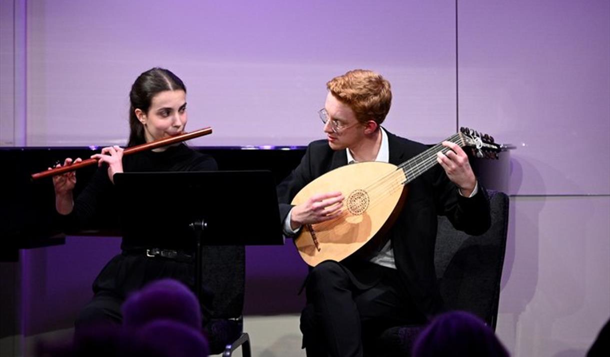 Image of Beth Stone and Daniel Murphy shining a light on generations of music originally composed for flutes and plucked instruments