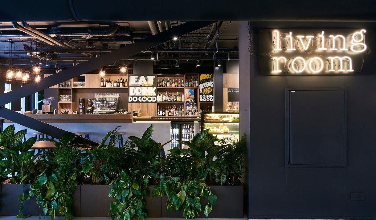 The Living Room Restaurant is a sustainable restaurant serving vegetarian and vegan-friendly dishes all day