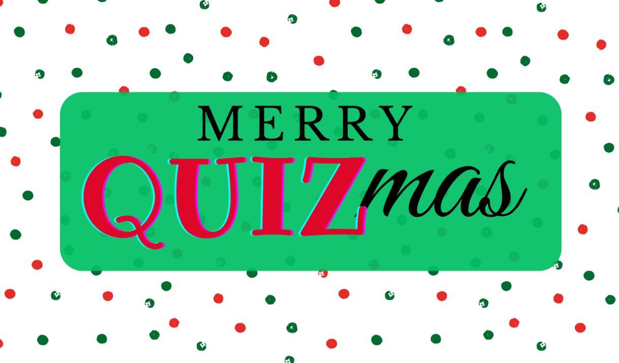 A festive Christmas Special Edition Quiz set in the Visitors' Book Café, adorned with holiday decorations and cheer!