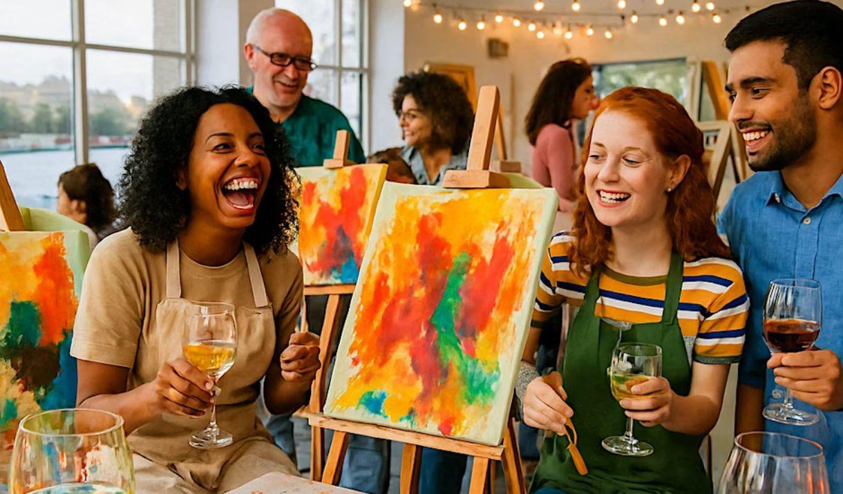 Firepit Presents 'SIP and PAINT' in a contemporary Art Gallery Setting