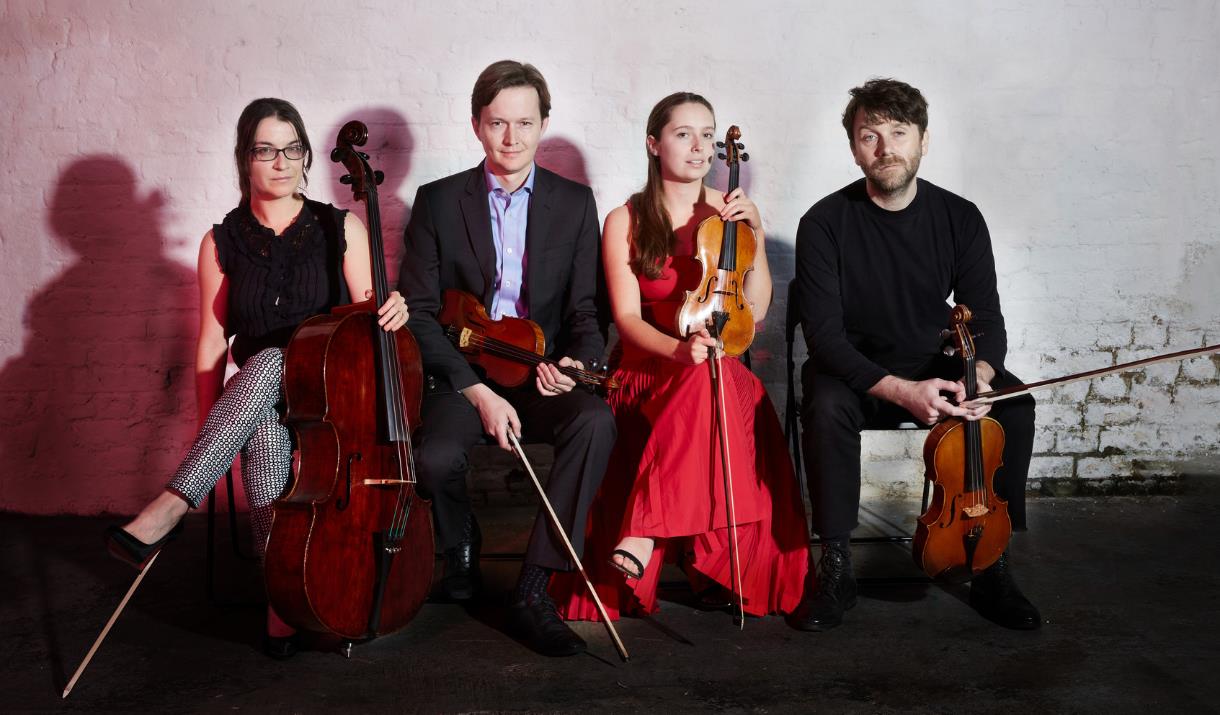 The critically-acclaimed Ligeti Quartet share tracks from their new album fusing acoustic and electronic music for string quartet by the Mercury-prize