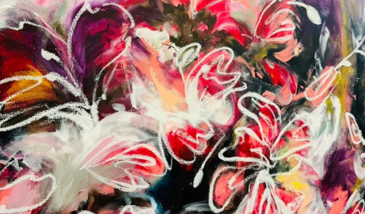 "Spring Swirls," an exclusive print by emerging painter Jothi Kanayalal