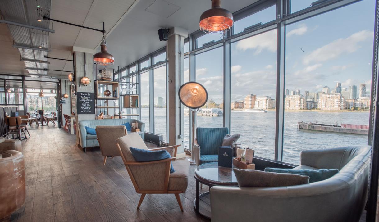 The Sail Loft has panoramic views of the river Thames from its floor to ceiling windows.